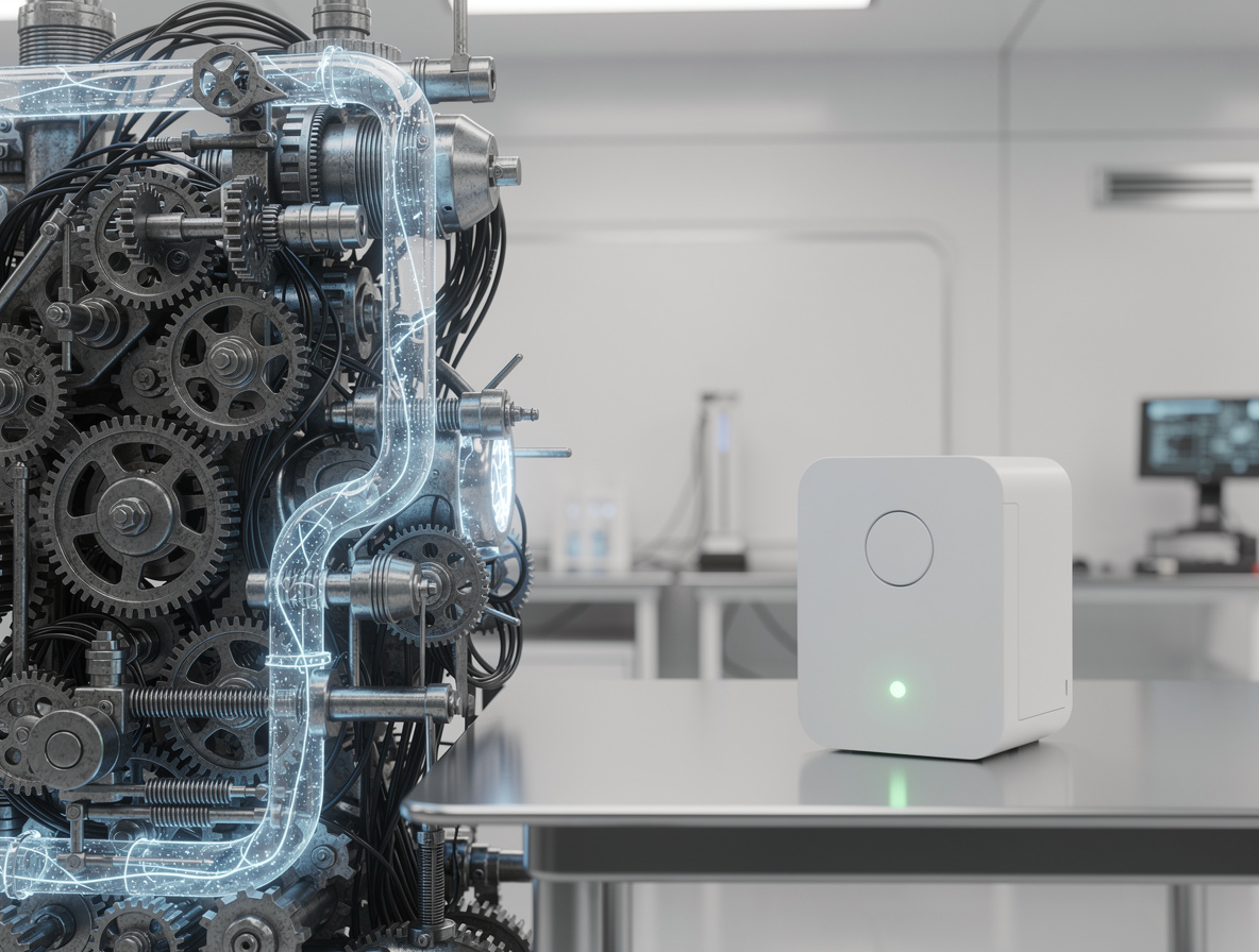 Иллюстрация различий между сложным механизмом и простым устройством в лаборатории.